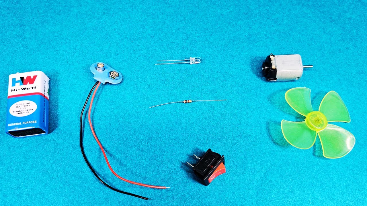 How to Connect LED and DC Motor to 9volt Battery   ||   Beginner Tutorials for Students