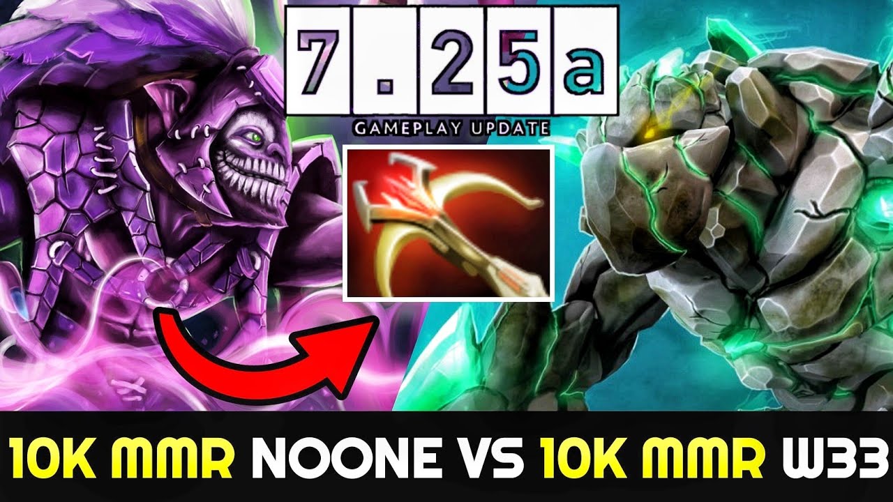 NOONE Dazzle vs W33 Tiny on Patch 7.25 - 10k MMR Mid Battle Dota2