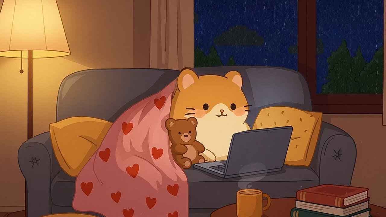 Hammy’s Rainy Room Vibes ☕Lofi Beats for Study, Work & Sleep 🌧️Peaceful Lofi Music for Study & Chill