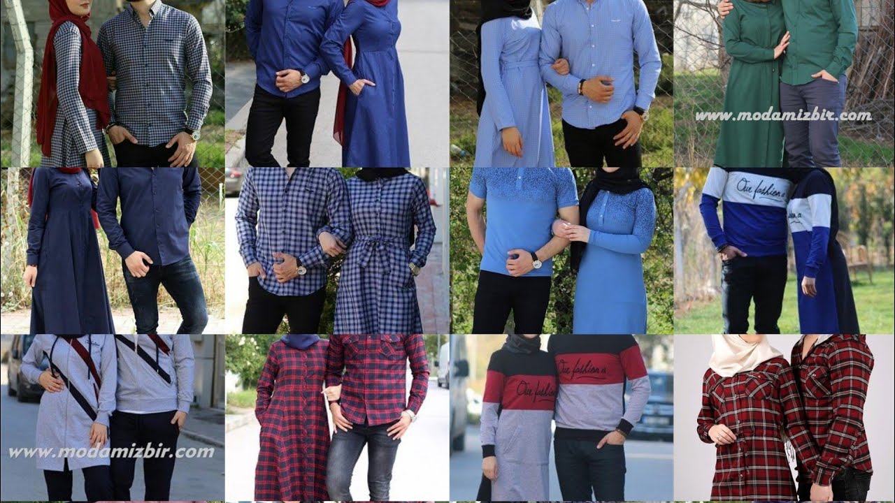 Smart Couple Same Dress Outfit Brand Design Beautiful 😍 Muslim Couple Fashion Style 🖤💜 #smartcouple