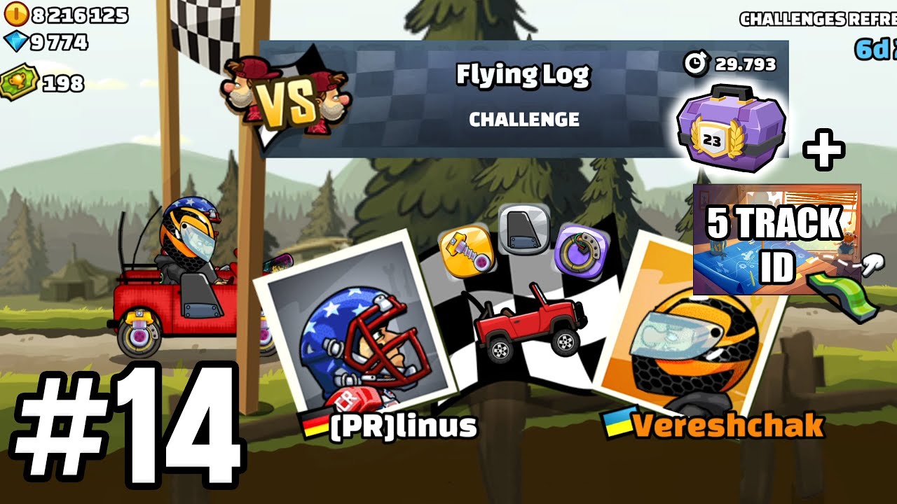 Hill Climb Racing 2: Fake [PR] Linus in FEATURED CHALLENGES #14 + 5 COOL TRACKS ID