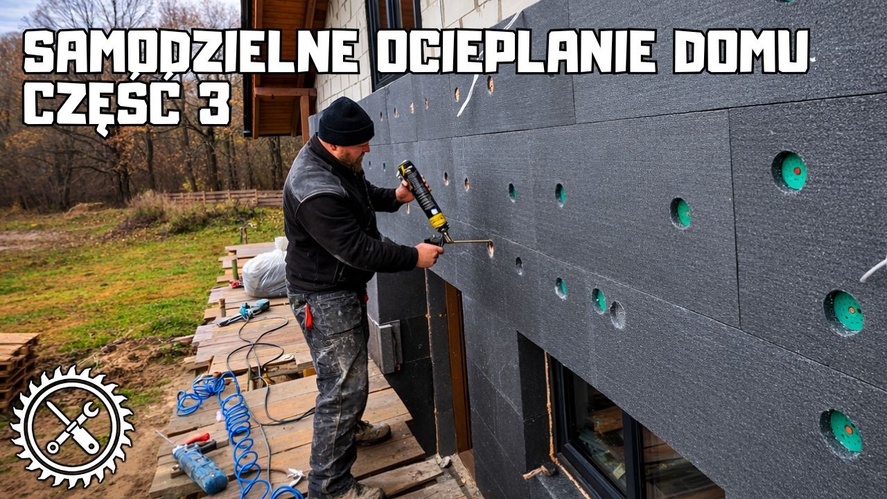 Samodzielne ocieplanie domu - cześć 3 – montaż parapetu, obróbka okna, kołkowanie, piankowanie