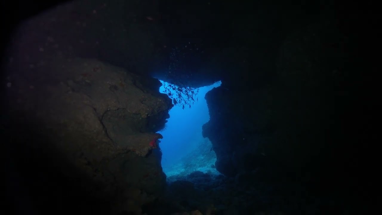 Diving in the Dream Hole in Okinawa, Japan