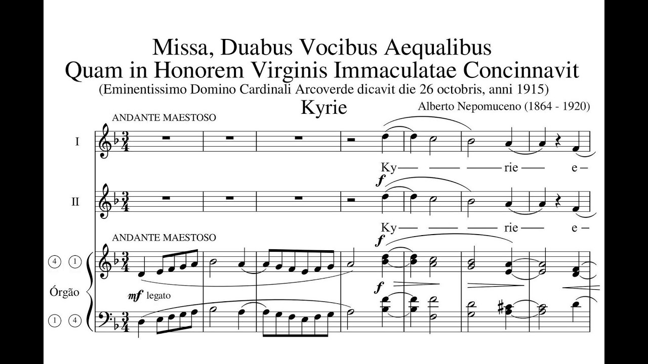 Nepomuceno, Alberto (1864 - 1920) Missa in Honorem Virginis Immaculatae Concinnavit