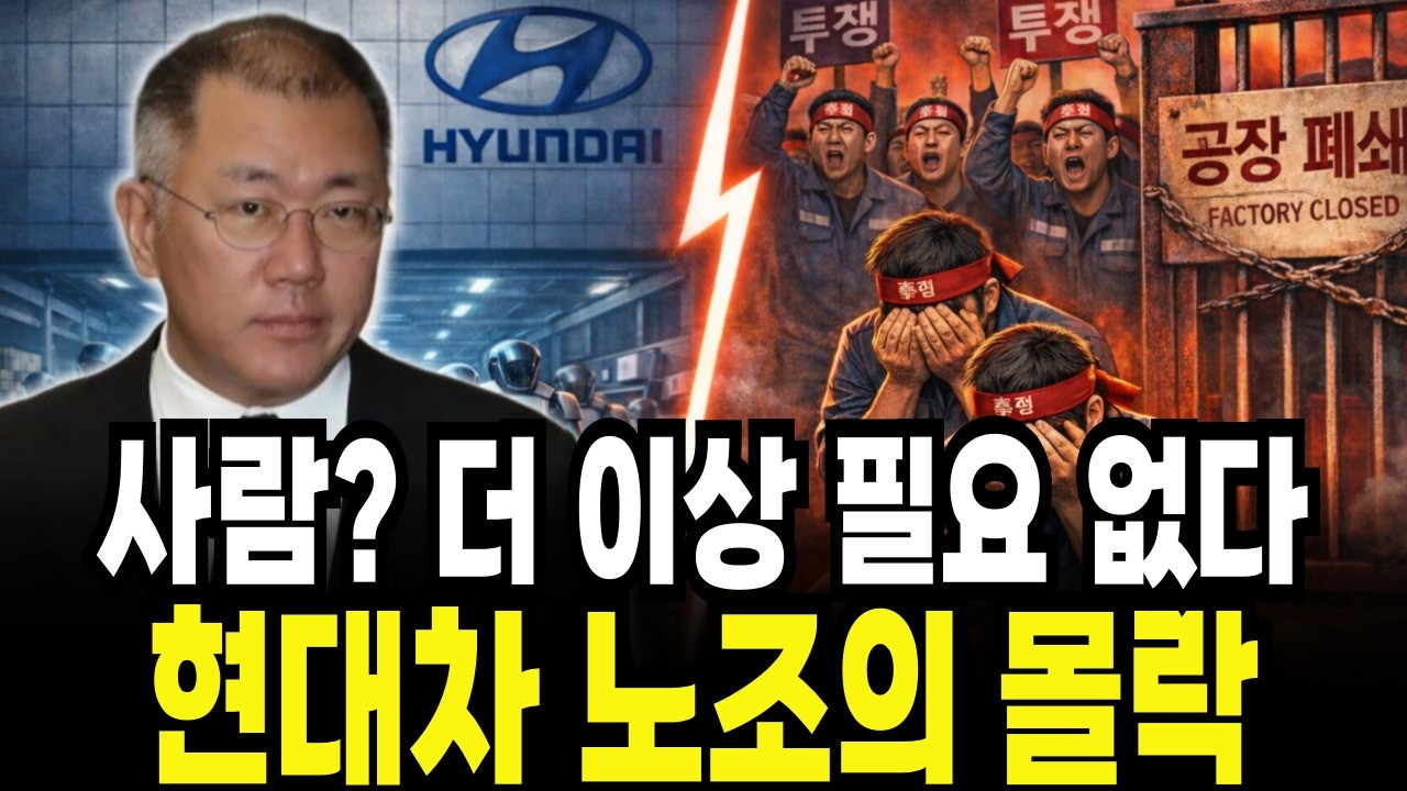현대차 역사상 첫 노조 붕괴… 28년 경력 1억 자리의 종말, 4개월 학습 아틀라스 3만대 공장 배치 완료 — 정의선 회장이 웃는 이유