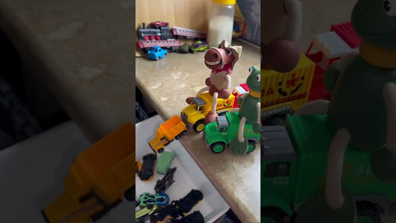 Crazy Toy Trucks on the Slide! #mhtv #toys #car #shorts #ytshorts