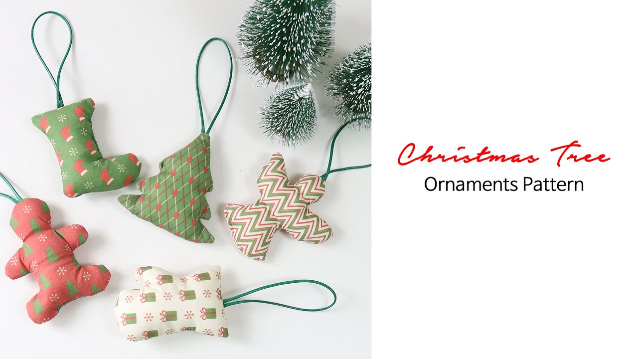 Christmas Tree Ornaments Pattern, PDF Sewing Pattern, Fabric Christmas star decoration