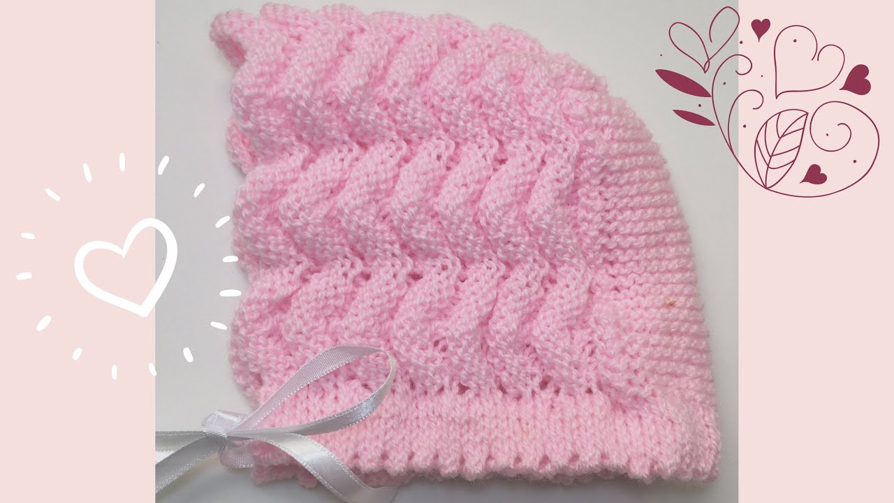 GORRO DE TRICÔ PARA BEBÊ - PONTO NUVEM