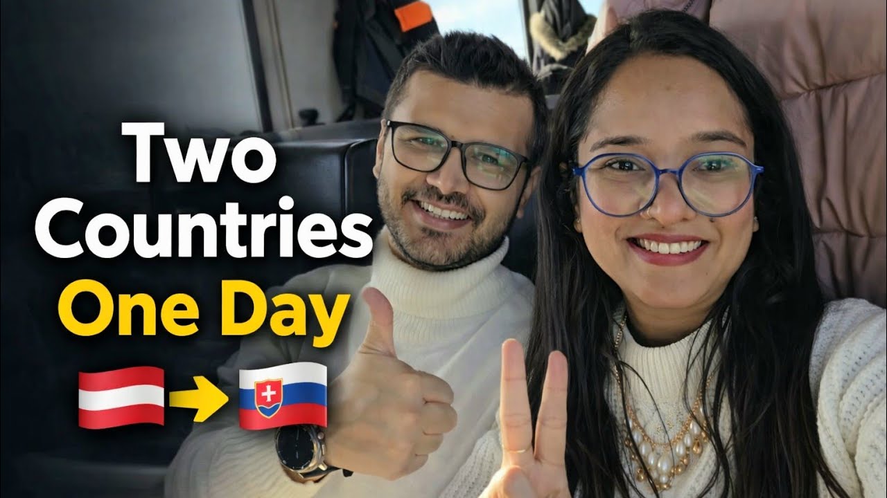 [Ep-3] Vienna to Bratislava 🇦🇹➡️🇸🇰 day trip | Christmas Market Night | Snowfall in Vienna 