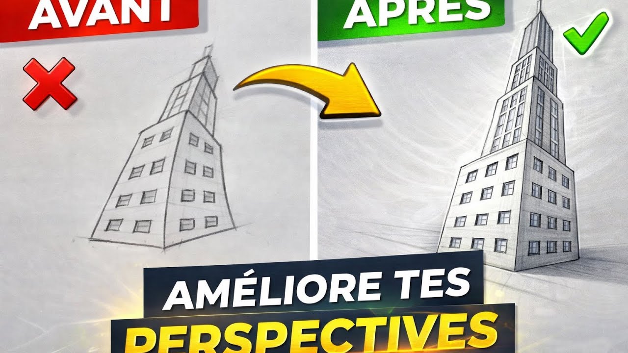 Comment dessiner en perspective avec 3 points de fuite ? 