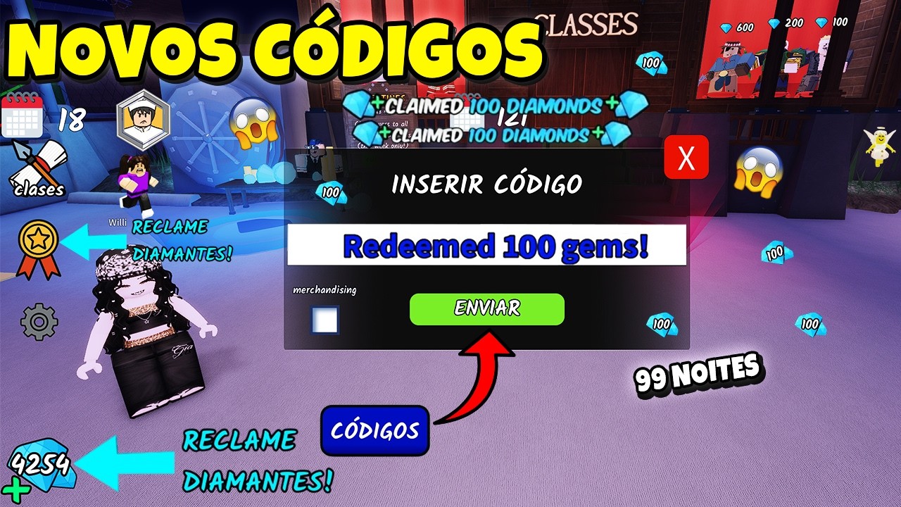 😱 SAIU!! NOVOS C&Oacute;DIGOS DE 100 DIAMANTES NO 99 Noites na Floresta NO 99 NIGHTS TODOS OS C&Oacute;DIGOS