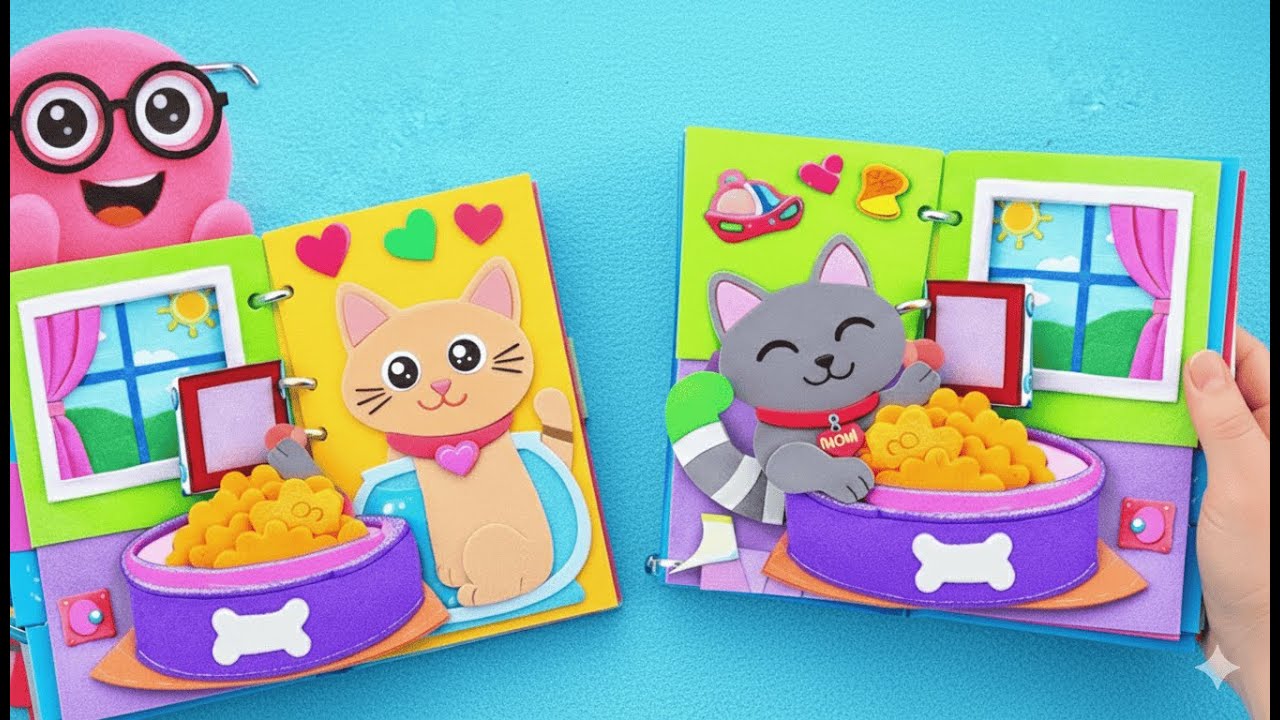 Missione di Salvataggio di 500 Gattini! 🐱✨ Libro Gioco Fai-da-Te per Gatti con Carta Gomma Eva
