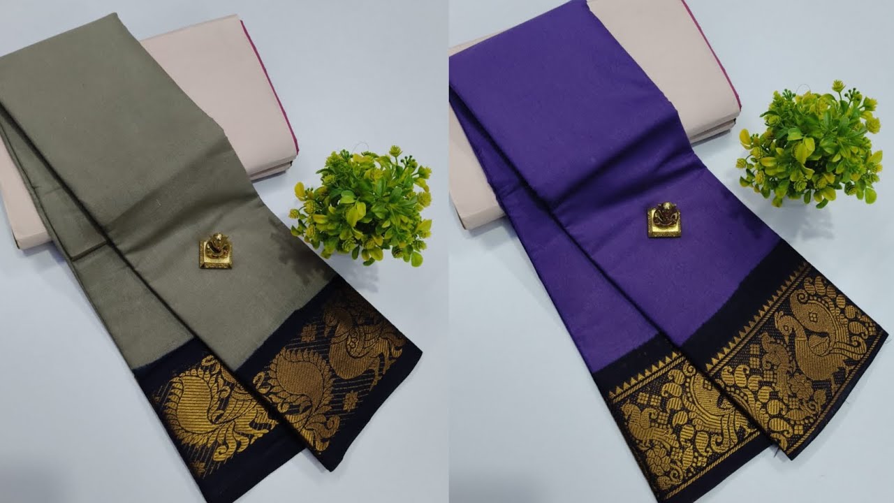 120 Count Small Border Soft Cotton Sarees Without Blouse saree Length 5.50 Meter |