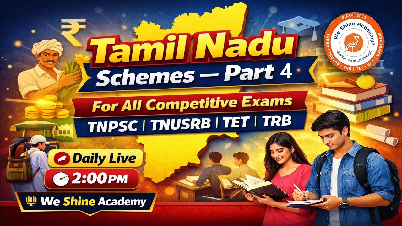 Tamil Nadu Schemes Part-4 | 2025-26 Explained | Most Important for All Competitive Exams
