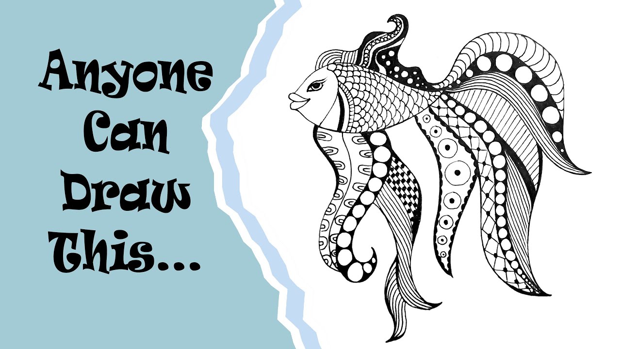 Drawing a Zentangle Fish - Art Tutorial for Beginners