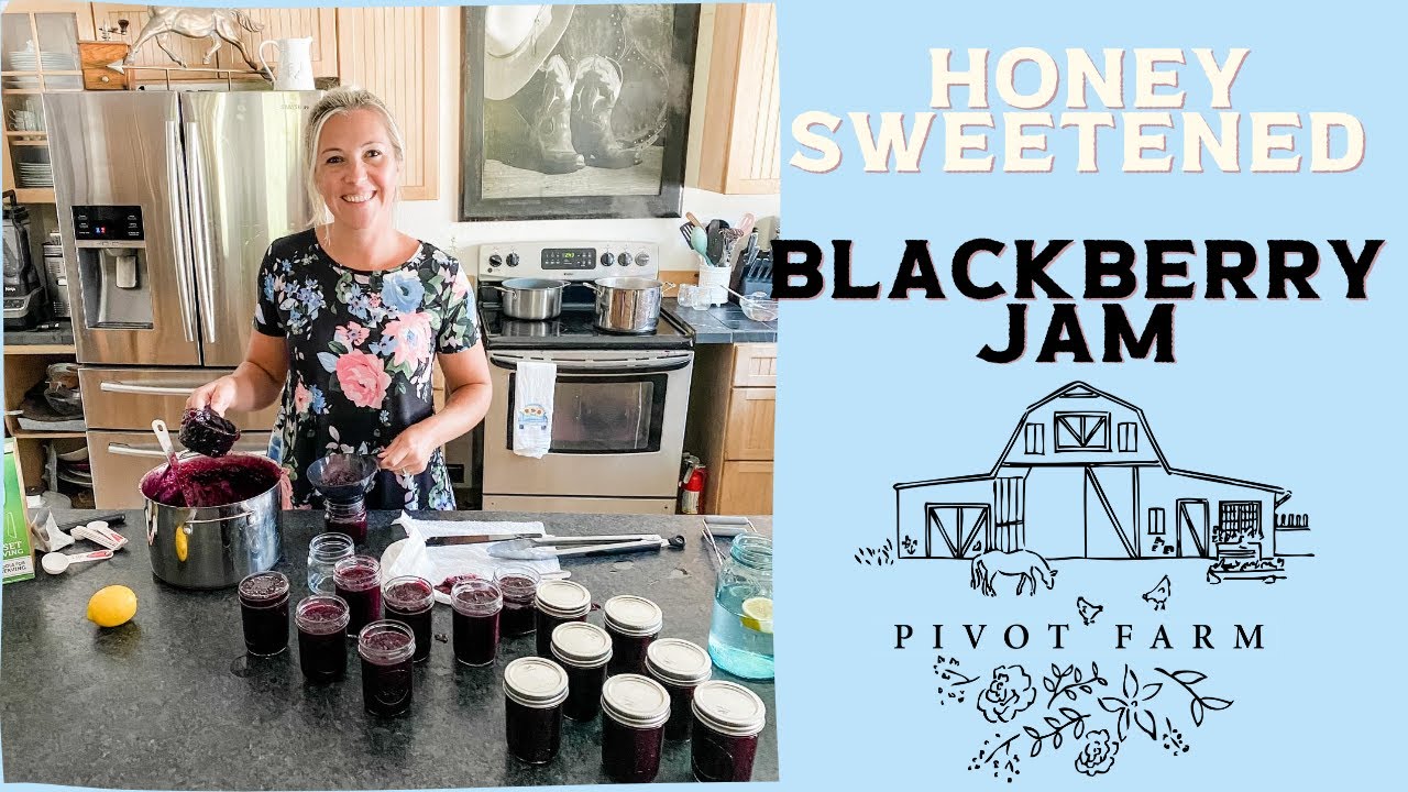 How to make honey sweetened blackberry jam & preserve using mason jar cans. Full recipe step by step