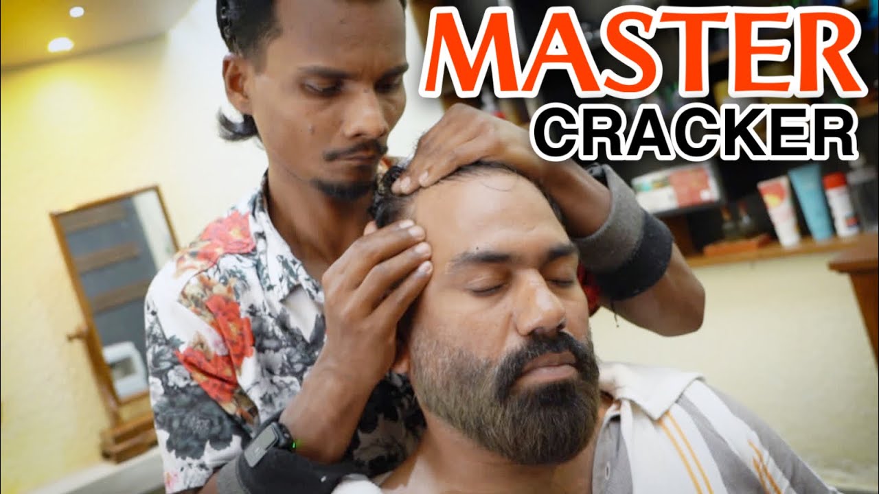 Master Cracker Head massage, Eyes massage with signature Neck crack | ASMR | IndianBarber