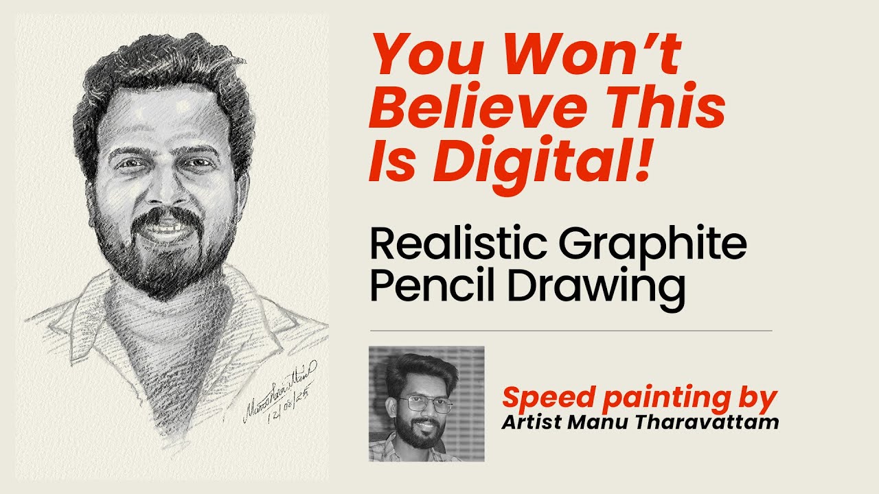 You Won’t Believe This Is Digital! Realistic Graphite Pencil Drawing Tutorial