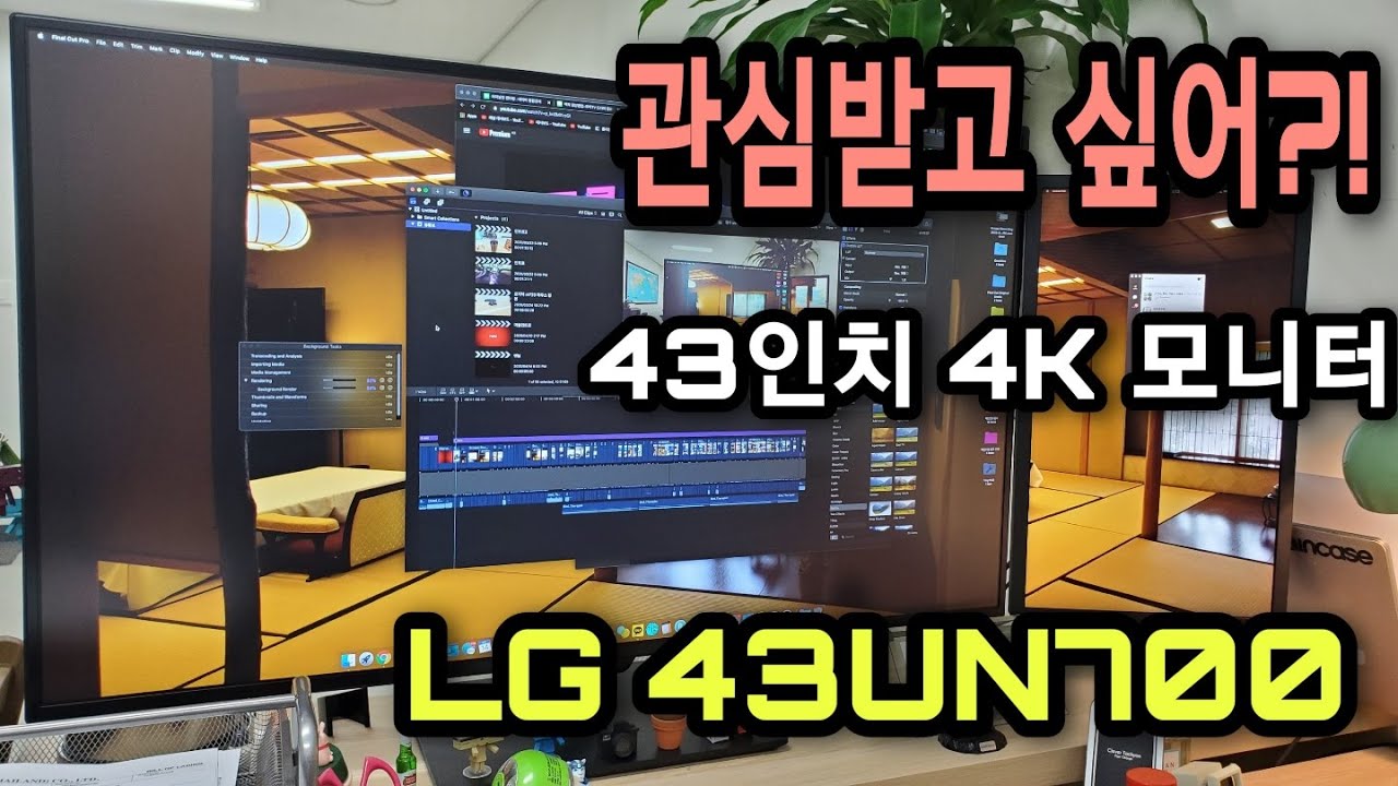 가성비 좋은 43인치 4K 모니터! LG 43UN700~! MAC OS와 WINDOW OS를 한 화면에 출력해보자~!