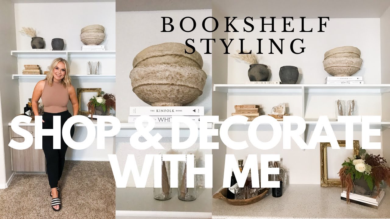 HOME DECOR SHOP & DECORATE WITH ME | HOW TO STYLE BOOKSHELVES | ARVIN OLANO & KRISTAL HEREDIA