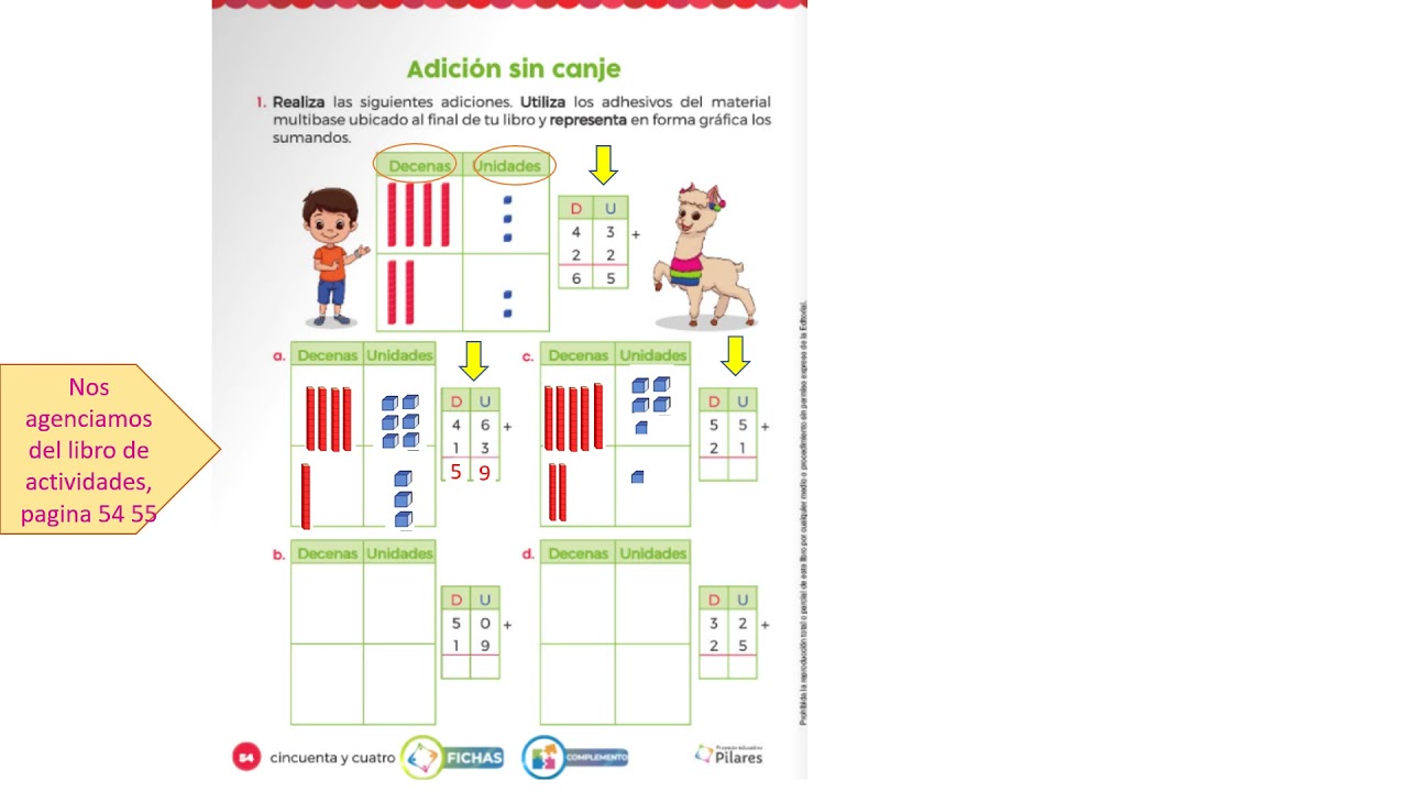 Adici&oacute;n sin canje.