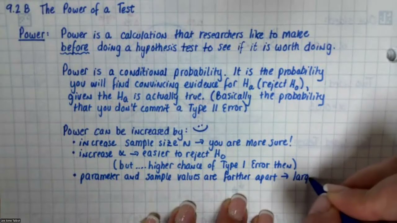 1/27 - AP Statistics - 9.2B Notes