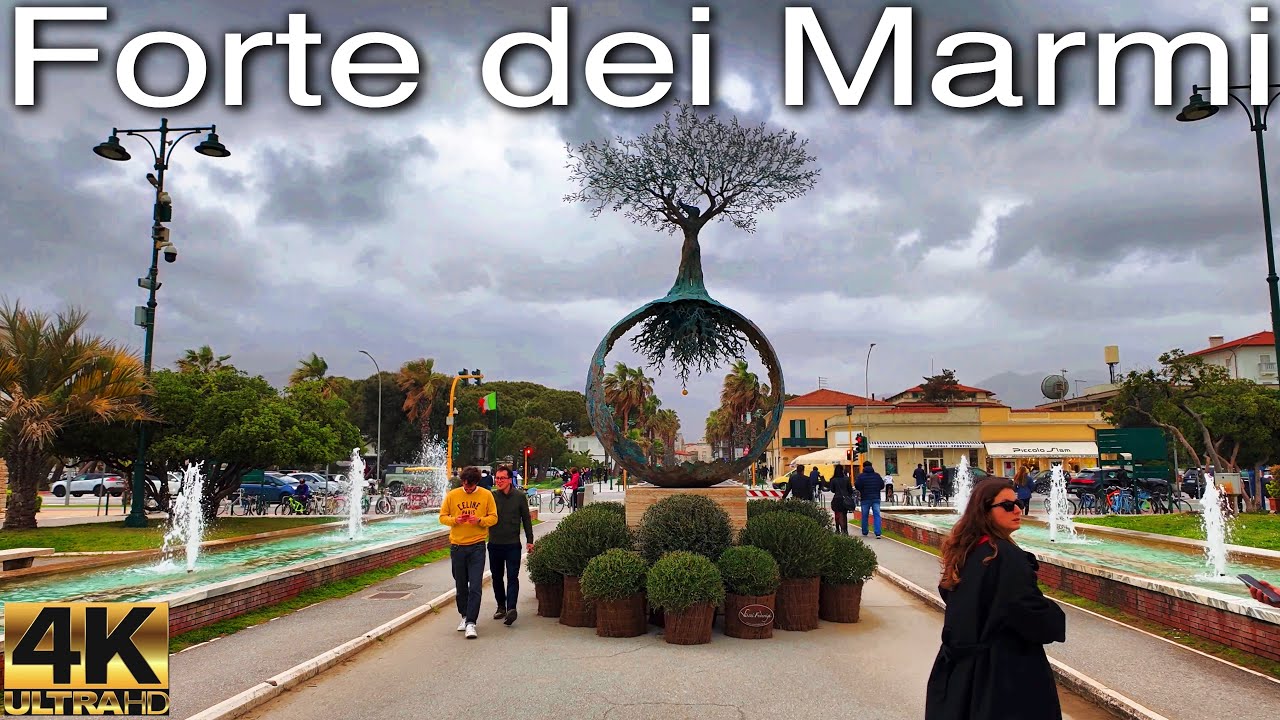 TUSCANY ITALY WALKING TOUR - FORTE DEI MARMI, LUCCA 4K60FPS