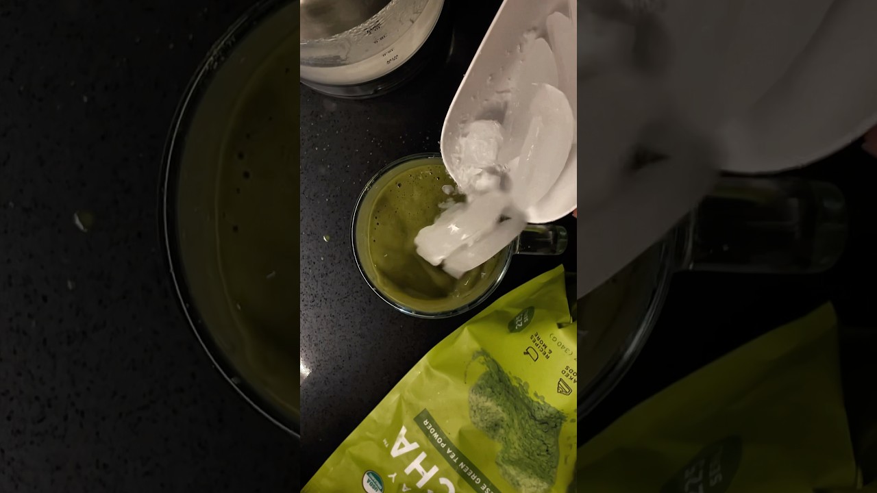 Iced matcha 🍵🧊#icedmatchalatte #tematcha ​⁠@Sencha #sencha