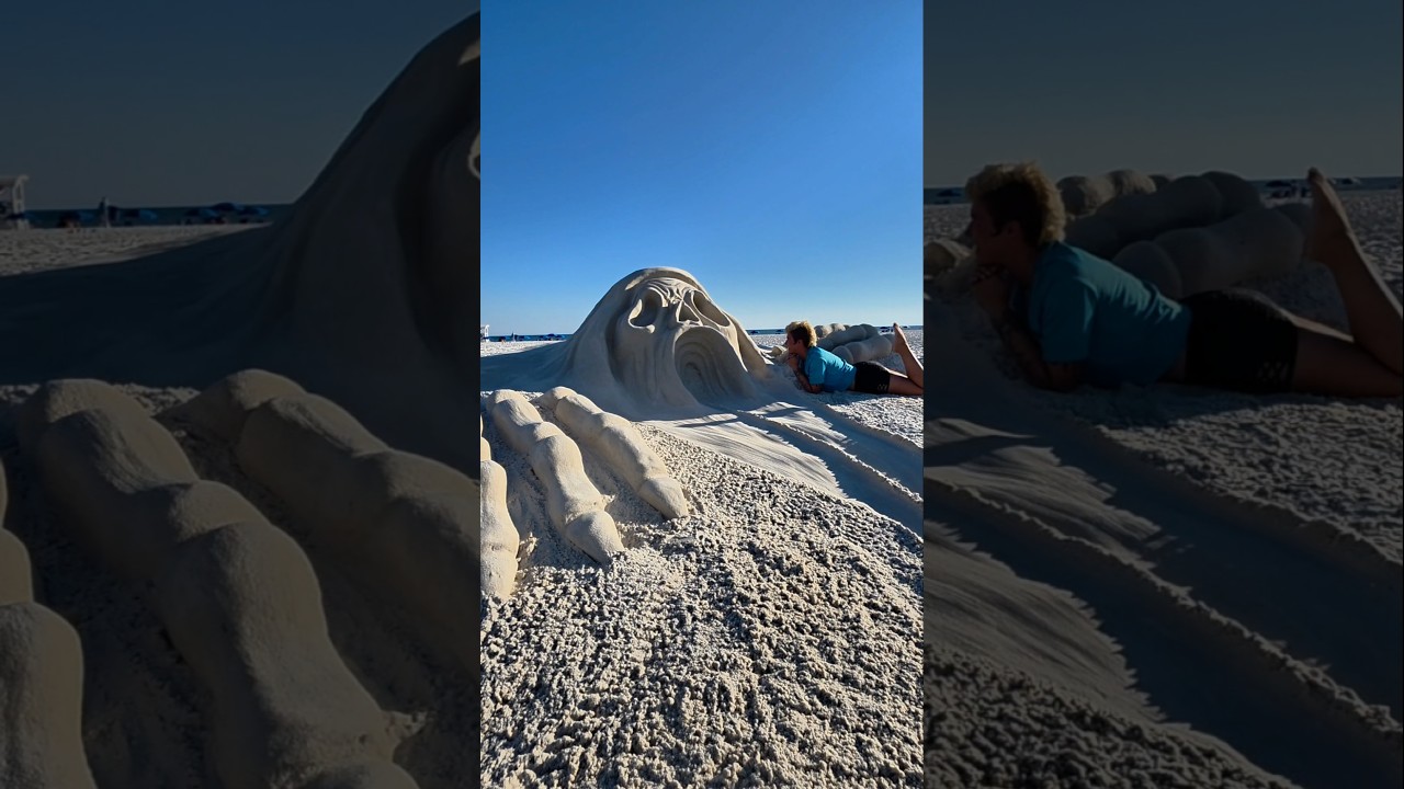 Turning AI into REAL ART  #asmr #ai #aiart #sand #sandsculpture #satisfying #scream #Halloween