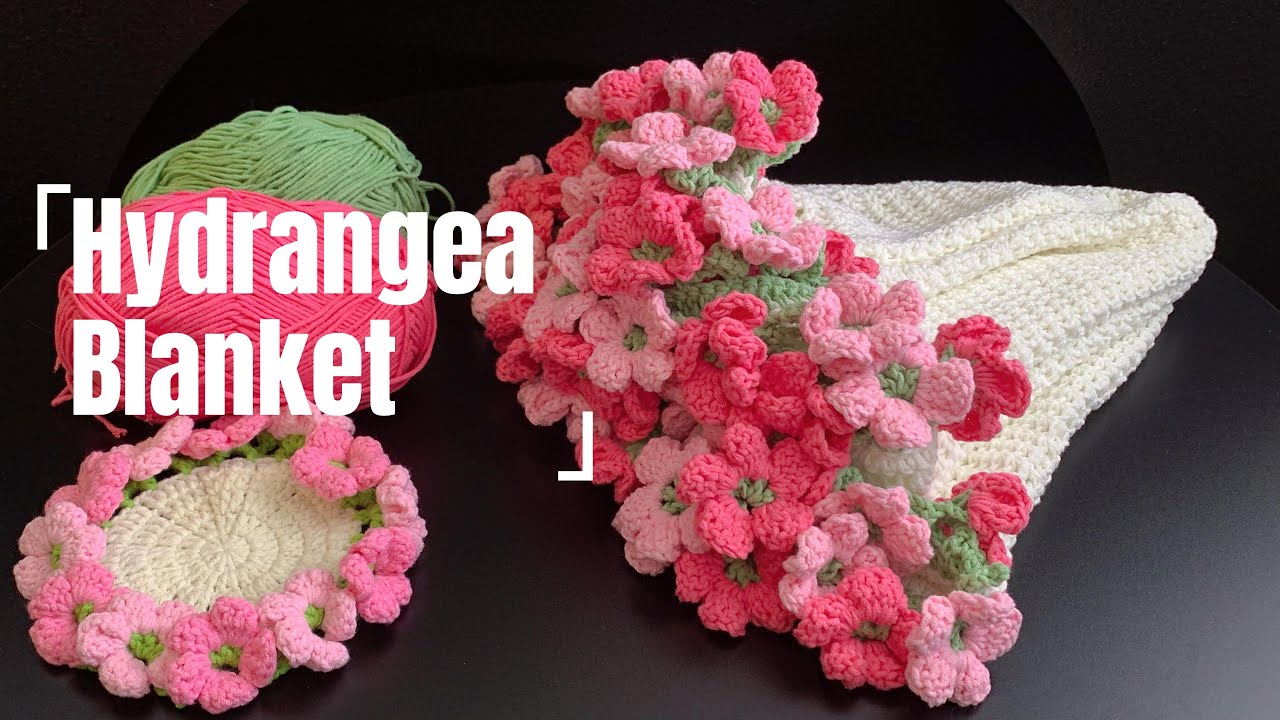How to crochet Hydrangea bouquet blanket-free tutorial