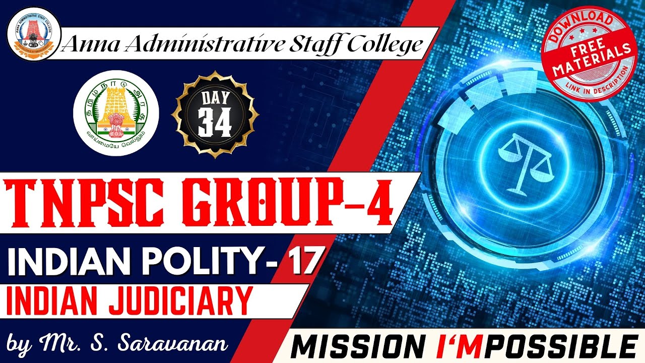 MISSION I'MPOSSIBLE | Day 34 | Indian Judiciary | Indian Polity | Mr.S.Saravanan