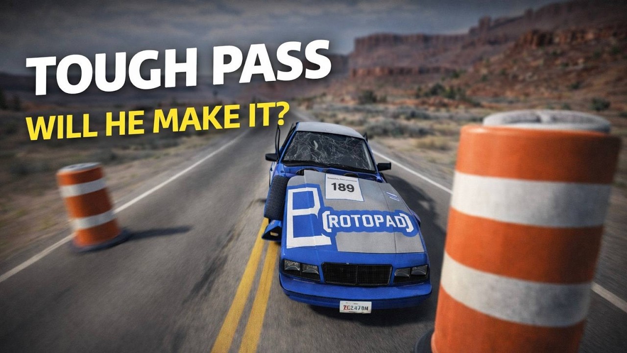 200 KM/H vs Bollard &ndash; Brutal BeamNG Crash Test