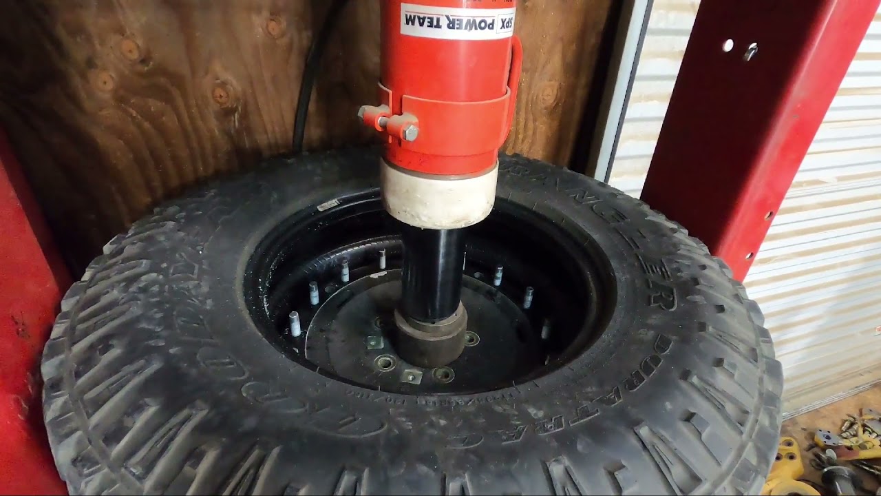 Removing Tires from Bead-Lock Rims with Run-Flats Installed M1161 M1163 Growler.