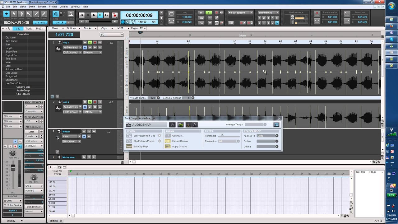 Cakewalk Sonar X3. Les. 20. Audiosnap