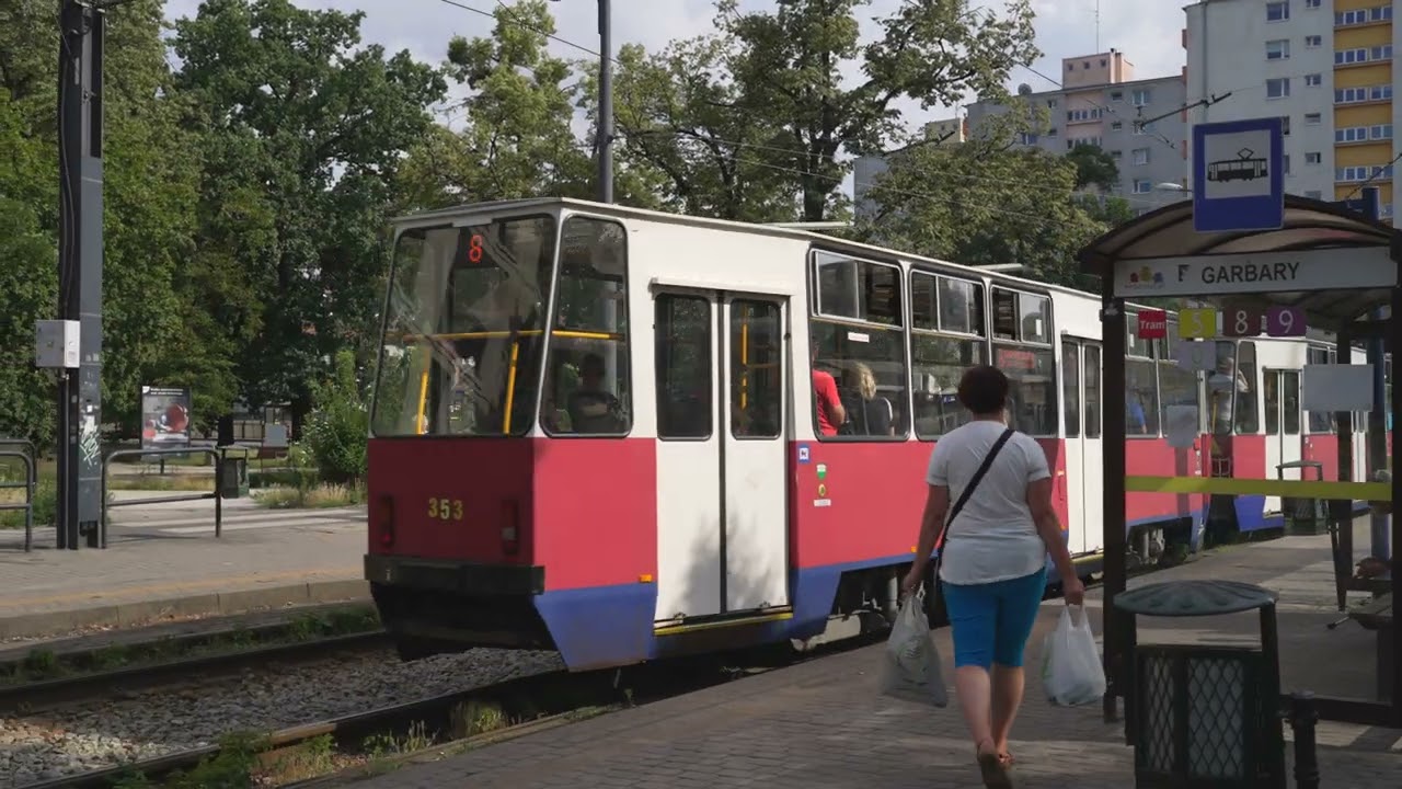 Poland, Bydgoszcz, tram 8 ride from Dworzec Główny to Garbary