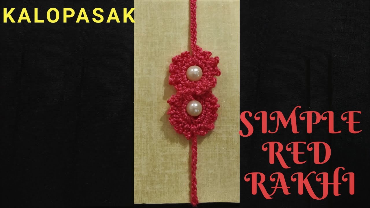 Handmade Crochet Rakhi 6, Crochet Friendship Band, Crochet Bracelet, Crochet Flower / राखी 6