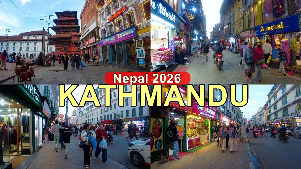 Evening Walk in the Center of Kathmandu City, Nepal🇳🇵 Feb 2026 [4K HDR]
