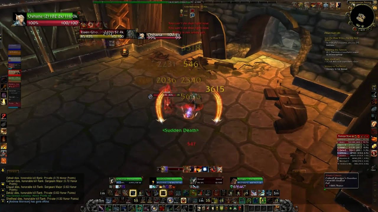 116k Crit Arms Warrior 85 Oshana BG PvP 6 [1080p HD]