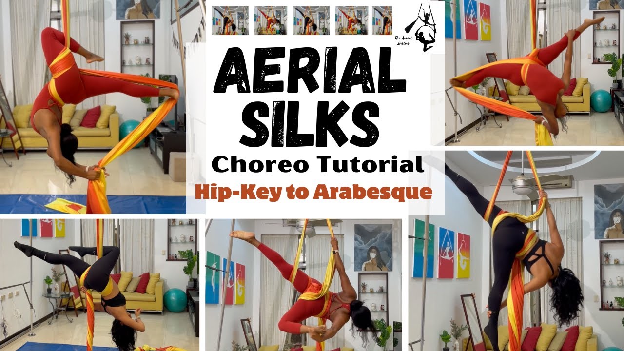 Hip Key to Arabesque Sequence on Aerial Silks | Beautiful Stranger-Black Atlass| The Aerial Besties