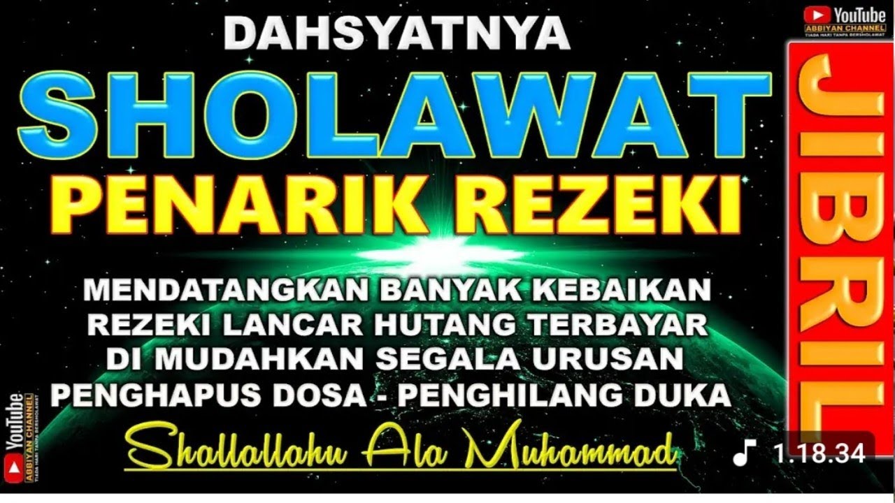 SHOLAWAT PAGI PEMBUKA REZEKI, SHOLAWAT JIBRIL PENARIK REZEKI PALING MUSTAJAB, SHOLAWAT JIBRIL MERDU