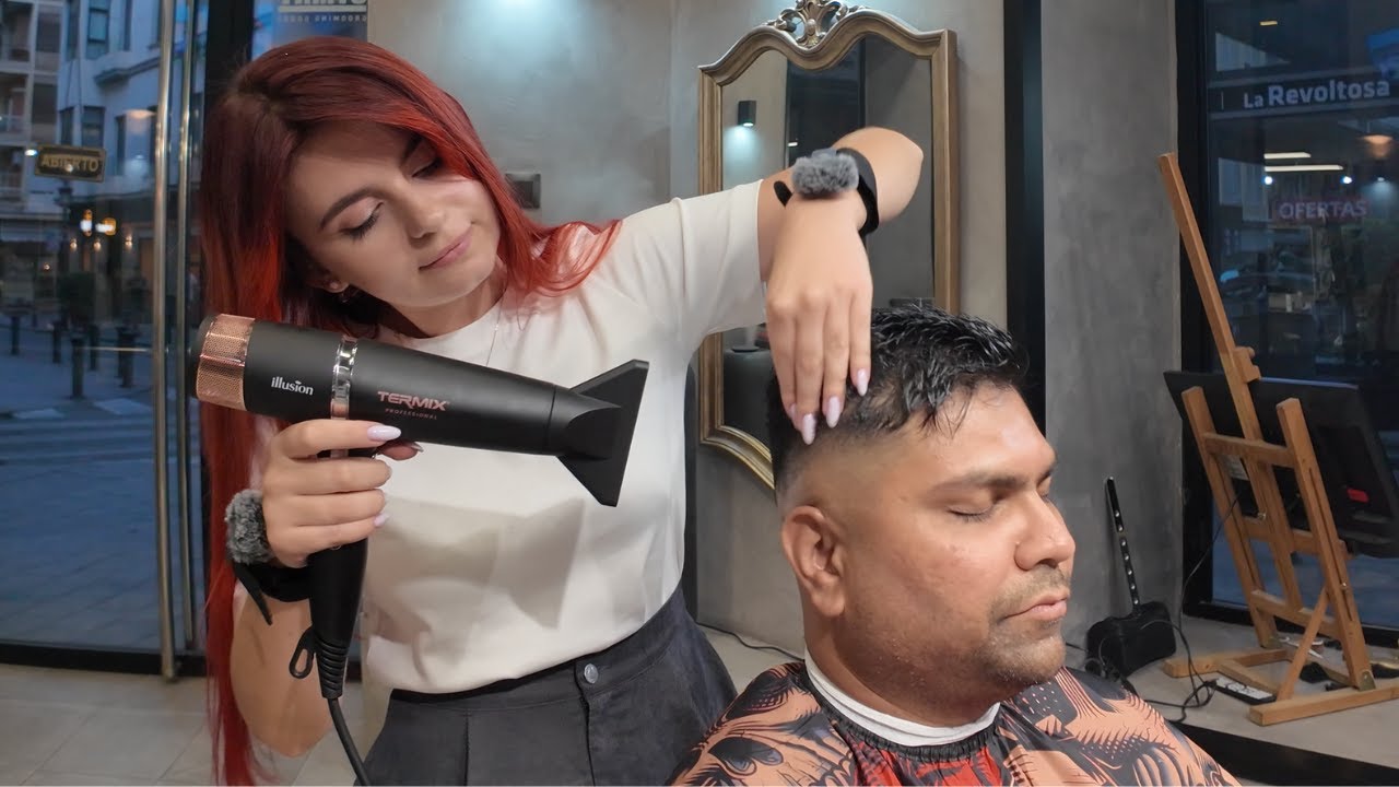 YOUNGEST barber (22.Y.O.)  Maria  on the channel EXCELLENT skills with CARING touch 🇺🇦🇪🇸 ASMR