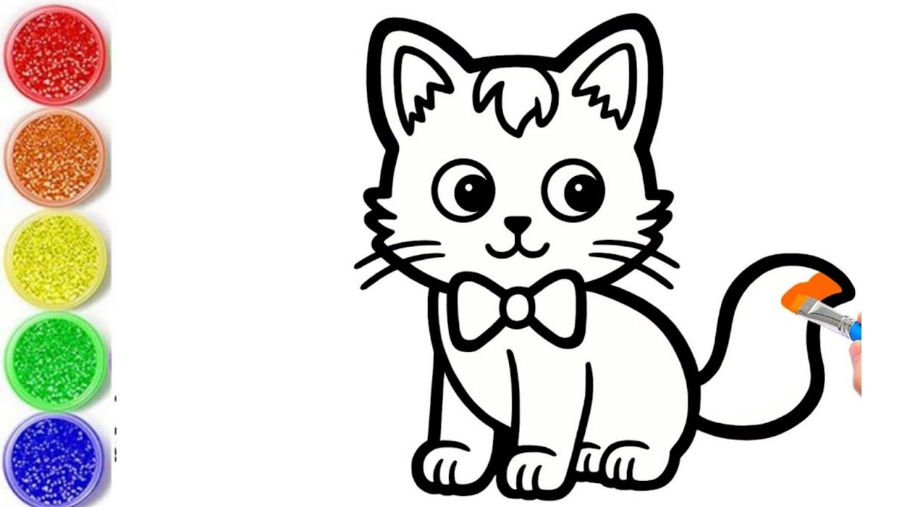 Милый кот с друзьями-животными 🐈🐶🐰 | Легкое рисование, раскрашивание и раскрашивание для детей и ...