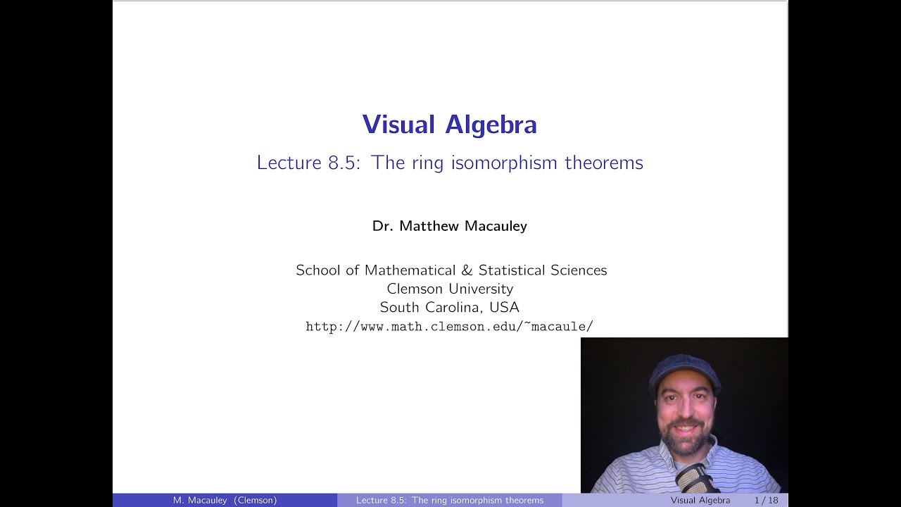 Visual Algebra, Lecture 8.5: The ring isomorphism theorems
