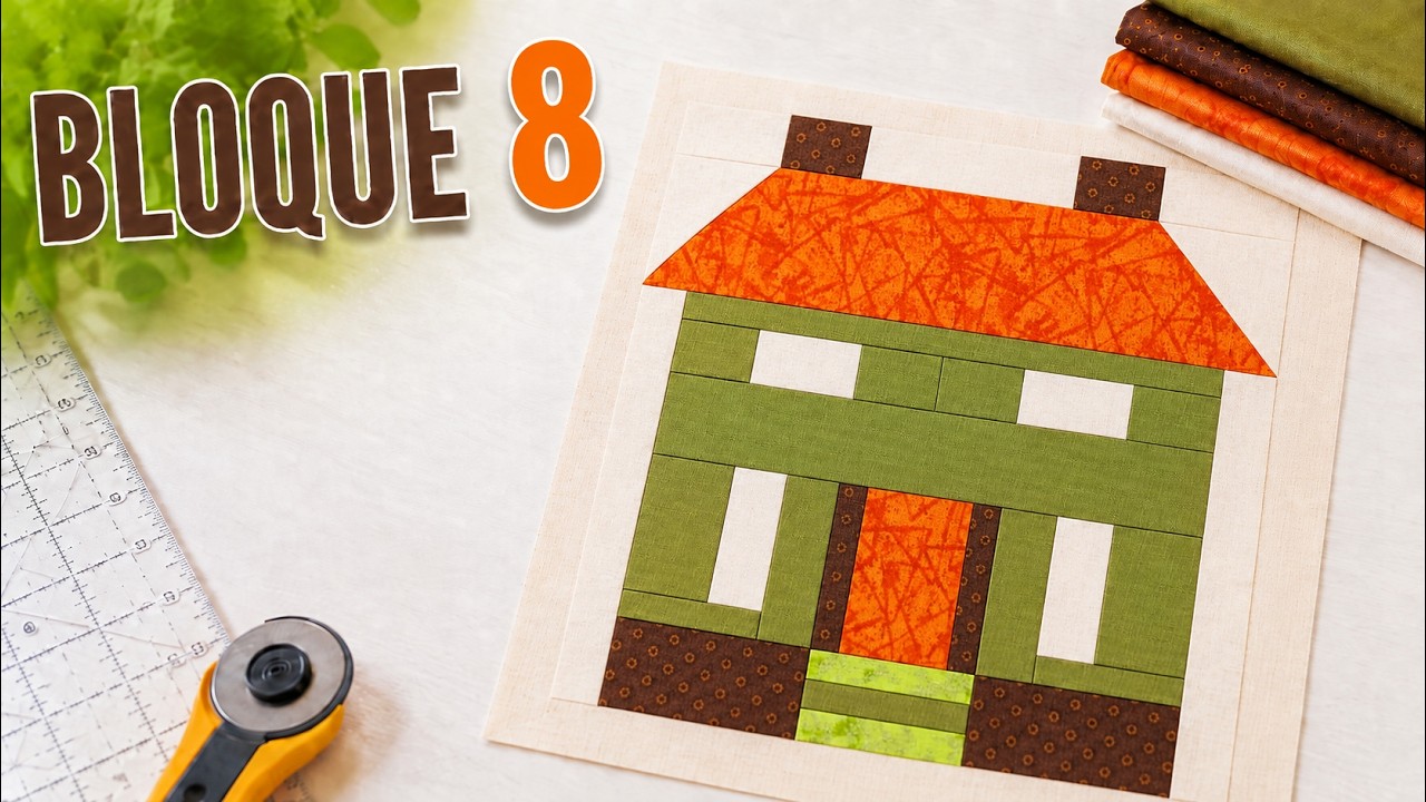 Bloque 8 Sampler Quilt Patchwork - Paper Piecing o Foundation Paper en Patchwork