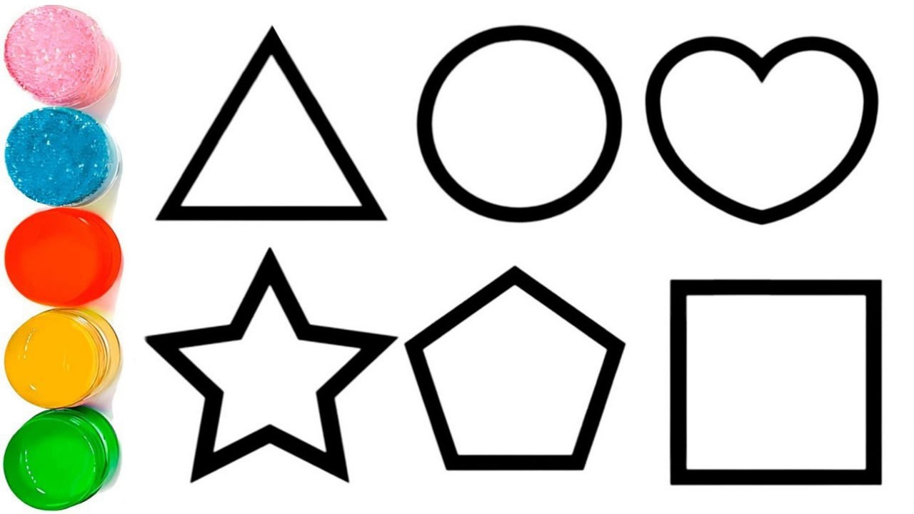 Shapes drawing for kids, Learn 2d shapes, colors for toddlers | Preschool Learning part #081