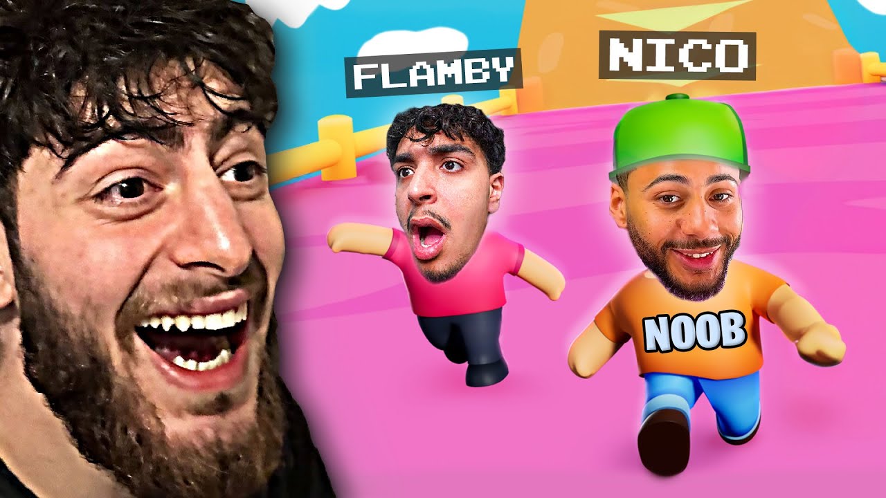 ON JOUE à STUMBLE GUYS avec ce NOOB et c'est TROP DROLE 💀🤣 (feat @Flamby @nicotine84)