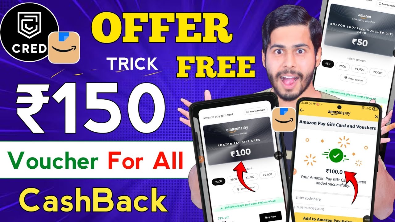 Amazon Voucher FREE 🔥 ₹100+50 CashBack For All Users on Shopping, Cred Amazon Offer, Cred New Offer 