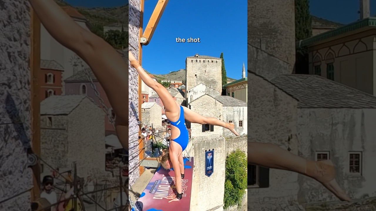 this handstand dive will make your palms sweaty 🥵 #shorts