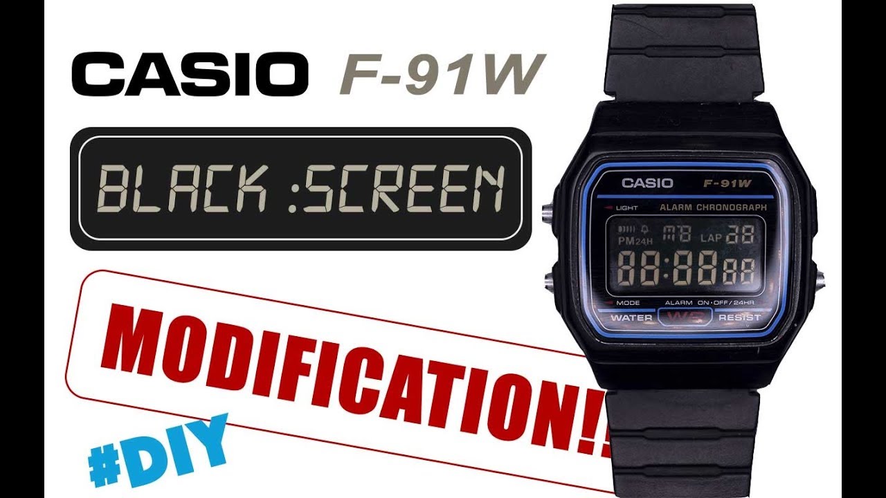 CASIO F-91W SCREEN MOD | BLACK SCREEN MOD | DIY