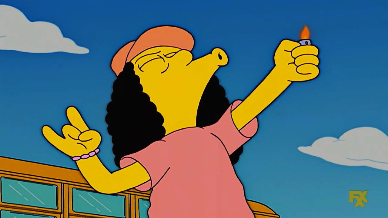 bus driver on drugs - The Simpsons